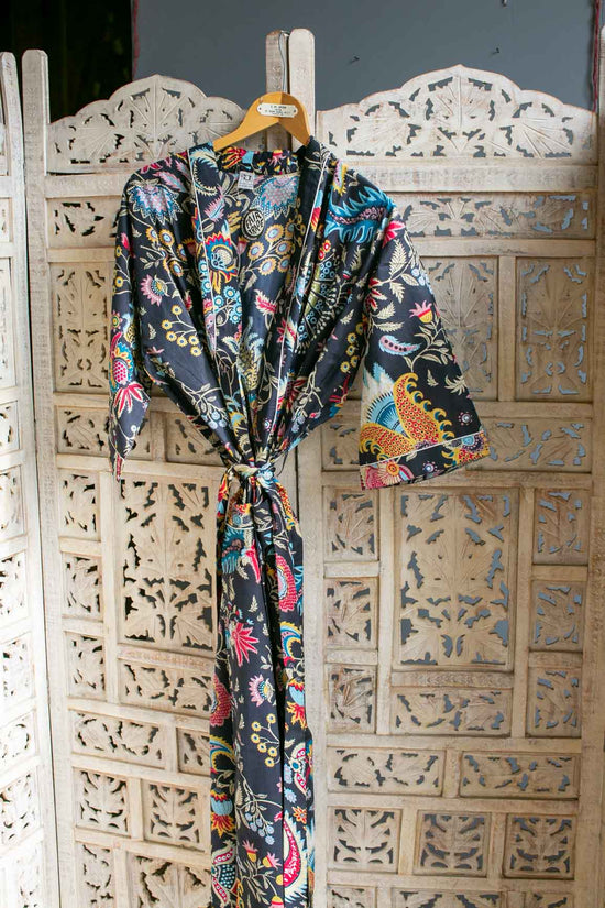 100% Black Cotton Kimono - #10