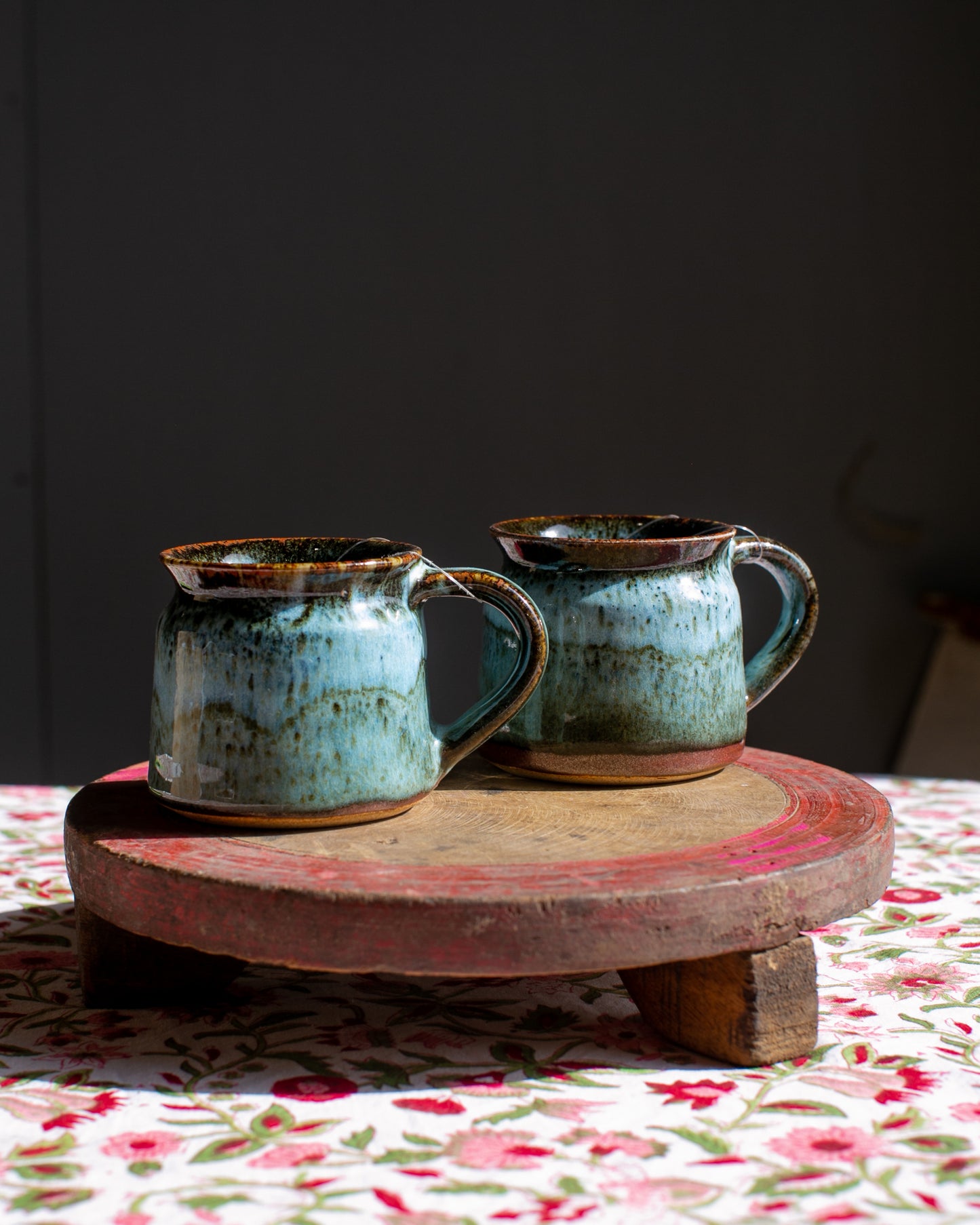 Set of 2 Blue Speckle Ceramic Mugs - The india Shop