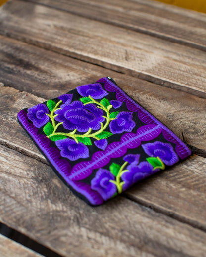 Purple & Black Embroidered Purse