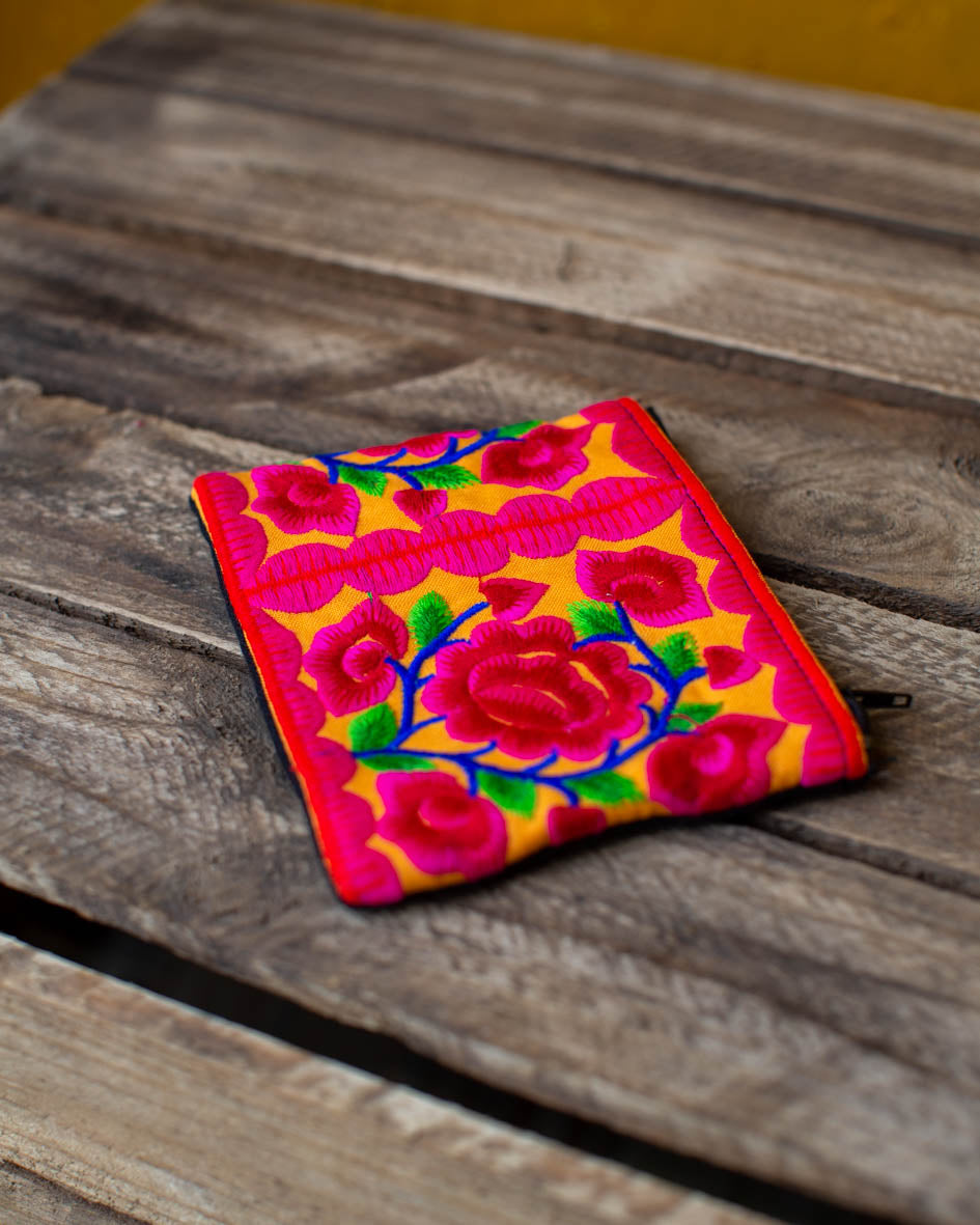 Load image into Gallery viewer, Pink &amp;amp; Orange Embroidered Purse
