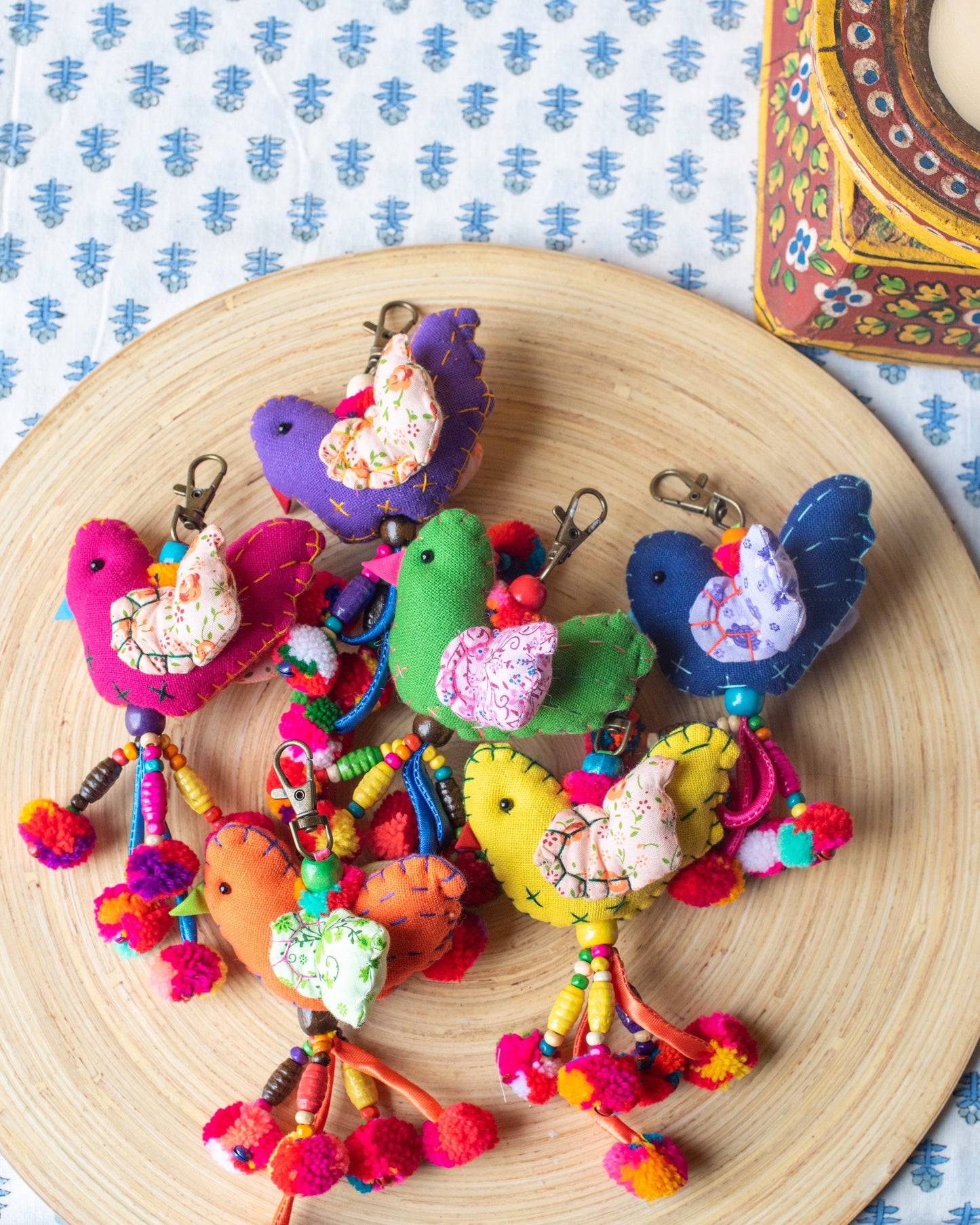 Fabric Chicken Bag Charm - The india Shop