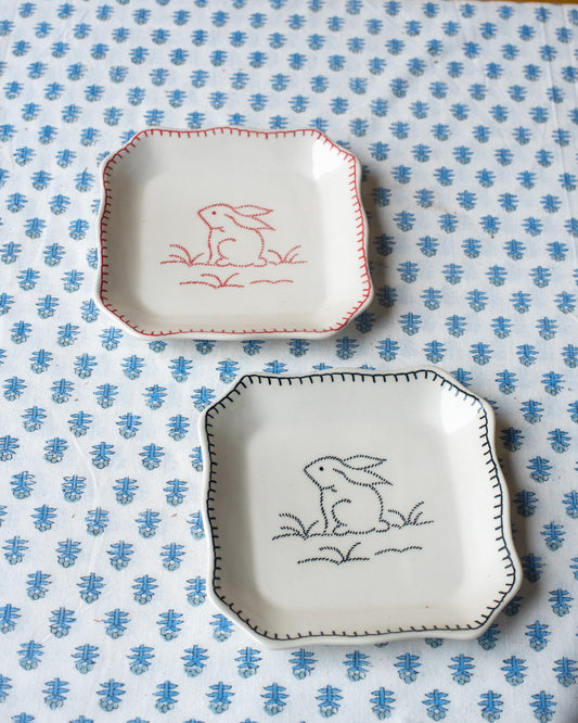 Rabbit Square Plate - The india Shop